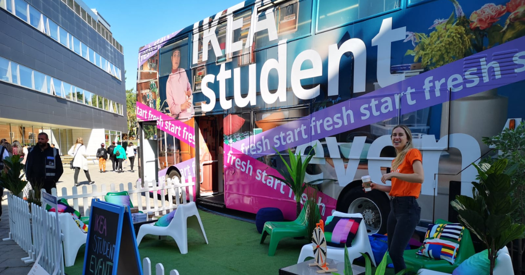 IKEA promotional vehicle event student offer double decker hire