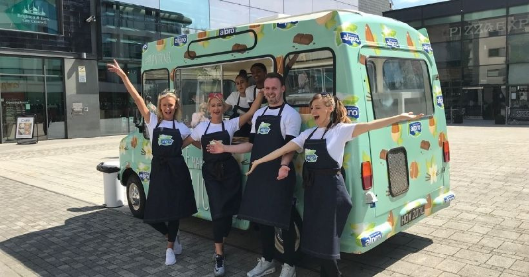 Alpro sustainable ice cream van event hire
