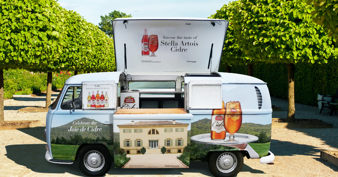 An image of a converted VW Camper, as built by a promotional vehicle hire company.