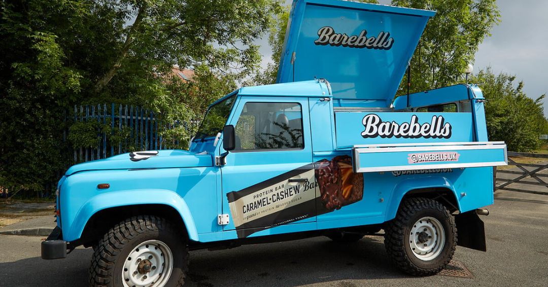 Blue Barebells Land Rover Defender